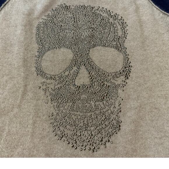 27 Miles Women's Malibu Cashmere Skull Studded Sweater Blue/Gray Size XS - Picture 3 of 10